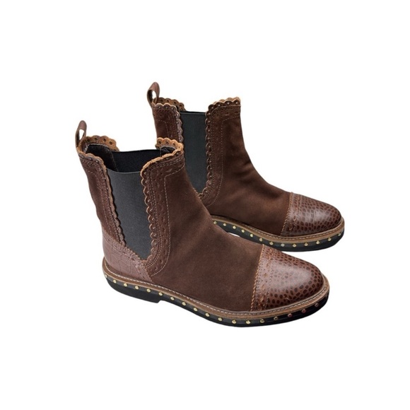 Free People Womens Atlas Brown Chelsea Boots Shoes - Picture 1 of 5